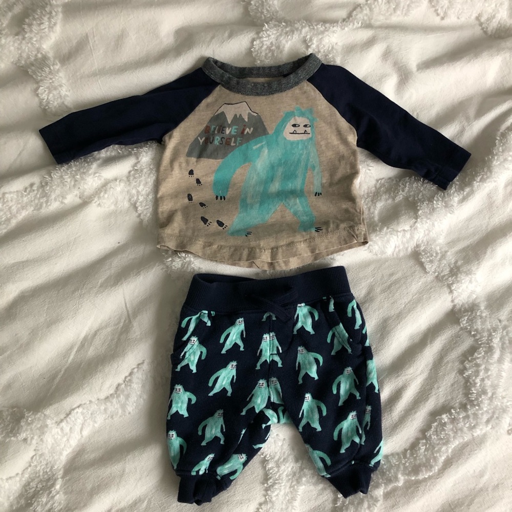 Gymboree Yeti Believe In Yourself 0-3 outfit
